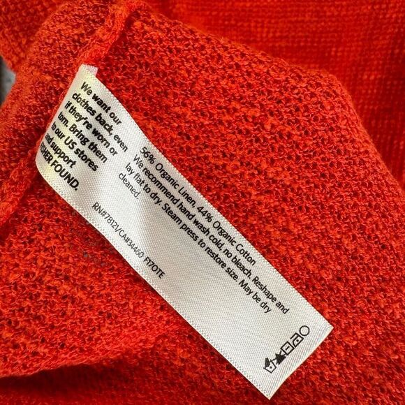Eileen Fisher Womens Size XS Organic Linen Cotton Pullover Sweater Red V Neck - Picture 8 of 8